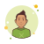 Mann mit Brown-Haar in der grünen Strickjacke icon