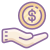 Moneda en mano icon