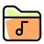 Collection of songs stored in a music folder label icon