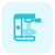 Coffee making machine with a formulate with ingredients icon
