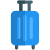 Hotel luggage for a customer being carried over icon