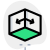 Three dimensional outside framework design rendered layout icon