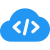 Programming on cloud application system isolated on a white background icon