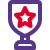 Defence department trophy with shield shape and star icon