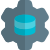 Setting of database server isolated on a white background icon