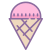 Розовое мороженое в вафельном рожке icon