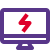 Desktop power indicator of bolt logotype layout icon