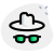 Anonymous user with hat and glasses layout icon