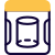 Cylindrical box 3d printing framework isolated on white background icon