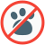 Pets are not allowed in clubs and private property location icon