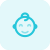 Smiling baby with eyes closed for internet messenger icon