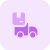Wrapped commercial shipping box delivered in box truck icon