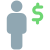 Salary transferred in dollar money tender layout icon