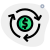 Syncing money transfer transaction list isolated on a white background icon