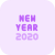 Happy new year two thousand twenty text icon