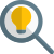 Find new creative ideas with magnifying glass icon