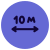 Distance of about ten kilometers range on a road signal icon