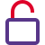 Unlock security lock with permission granted to access icon