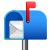 boîte aux lettres ouverte avec drapeau levé icon