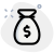 Money bag dollar collection deposite value currency icon