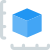 Dimension of xy plot of a cubic shape material icon