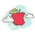 Pomme croquée icon