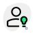 Classic user multiple ideas with lightning bulb logotype icon