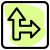 Right intersection lane indication for traffic sign icon