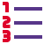 Number list format in acending sequence order icon