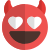 Heart eyes of devil with horns smiling face emoji icon