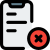 Delete content in a smartphone with crossed logotype icon