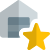 Warehouse with star logotype - favorite storage unit icon