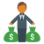 Man Holding Bags With Money Skin Type 4 icon