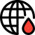 Global availability of Blood banks isolated on a white background icon