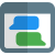 Instant Messenger chatting application for internet browser under landing page template icon