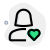 Favorite female user profile picture with heart logotype icon