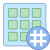 Grille d'activité avec hashtag icon