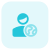 Global access of a profile reach isolated on a white background icon