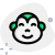 Happy smiling monkey face with eyes closed emoji icon