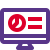 Desktop web app dashboard viewed on monitor screen icon