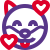 Hearts revolving around pet dog face emoticon icon