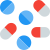 Collection of different size of medicines and capsule icon