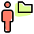 Employee sharing a single folder on an online server icon