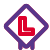 L shaped learner zone on a road sign board icon