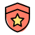 Police officer badge with star and shield icon