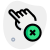 Click on cancel or close with finger touch icon