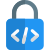 Encrypted programmable application system with padlock logotype icon