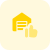 Thumbs up or like gesture in private storage warehouse unit icon