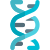 DNA structure of a human body in a round motion icon