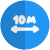 Distance of about ten kilometers range on a road signal icon